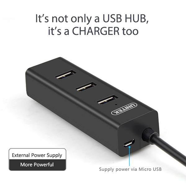 Unitek Y-3089 USB 3.0 Hub 4 ports with Micro USB Power Port