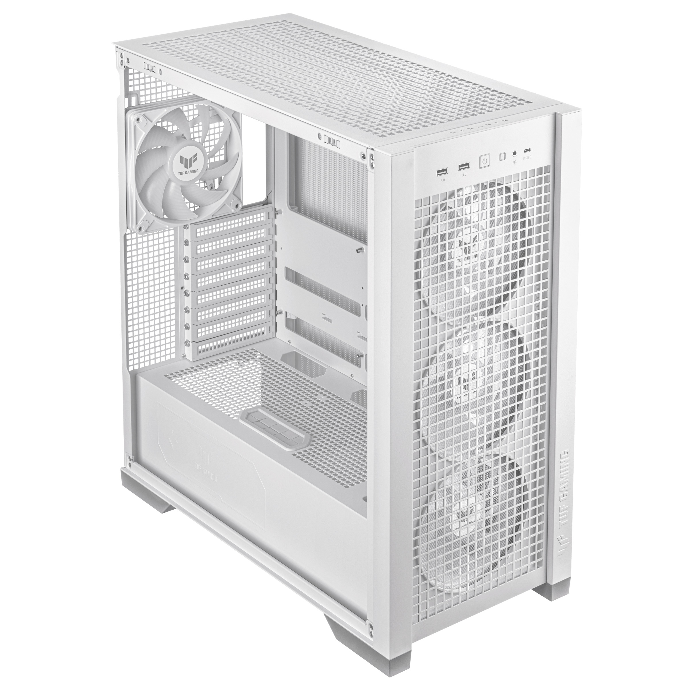 ASUS PC Case ATX Tempered Glass 4xARGB Fans TUF GAMING GT302 White