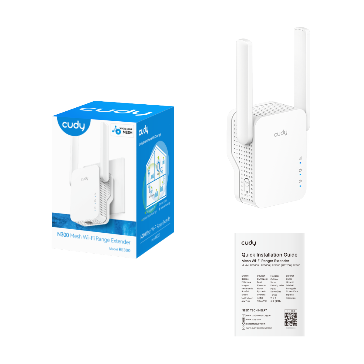 Cudy Extender Repeater N300 Wi-Fi Mesh RE300 UK Plug