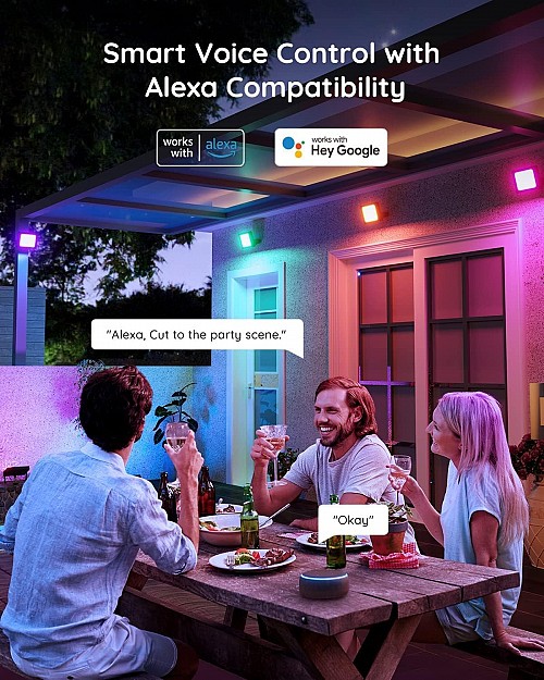 Govee Outdoor LED RGBICWW Smart Flood Lights (4pack)