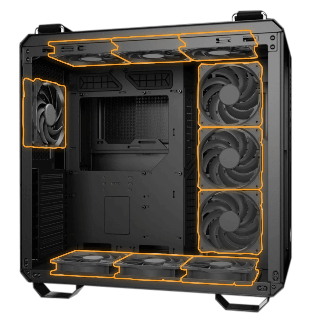ASUS Gaming Case Full ATX TG 4xARGB Fans GT502 PLUS Black