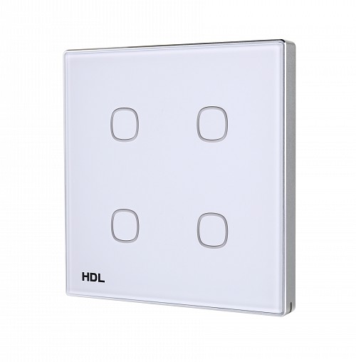 HDL iTouch Series 4 Buttons Touch Panel, White M/TBP4.1-A2-48