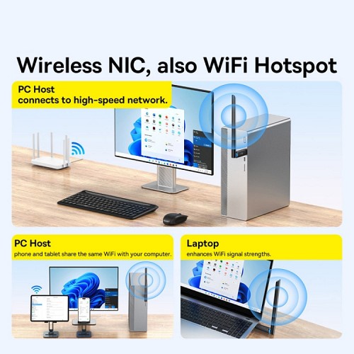 Baseus IT WiFi Adapter 650Mbps External Antenna FastJoy