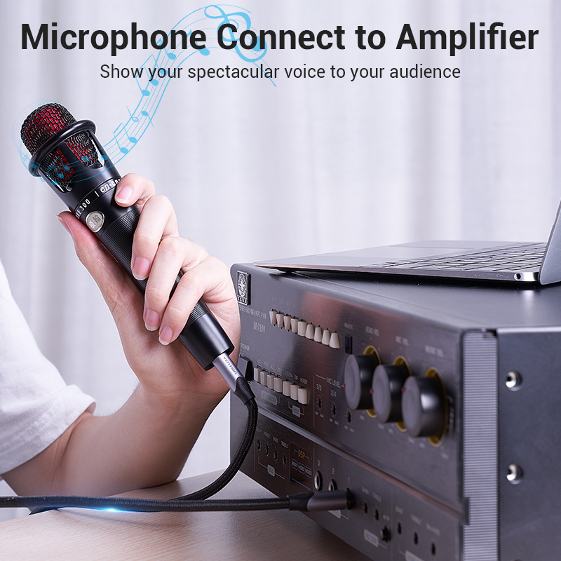 Vention AUDIO 6.3mm M-M Braided Cable Aluminum 1.5m BASHG