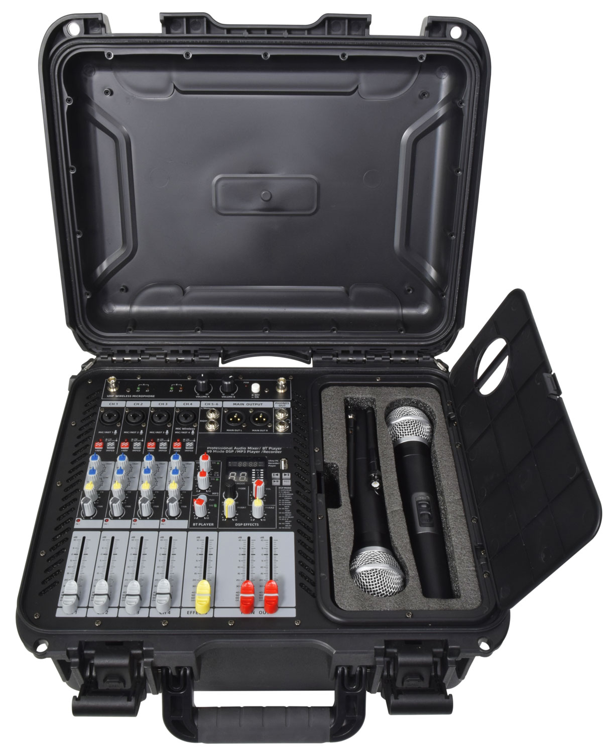 Citronic FLITE-600 Portable Amplified Mixer 600W with 2xUHF Mics & DSP 170.600UK