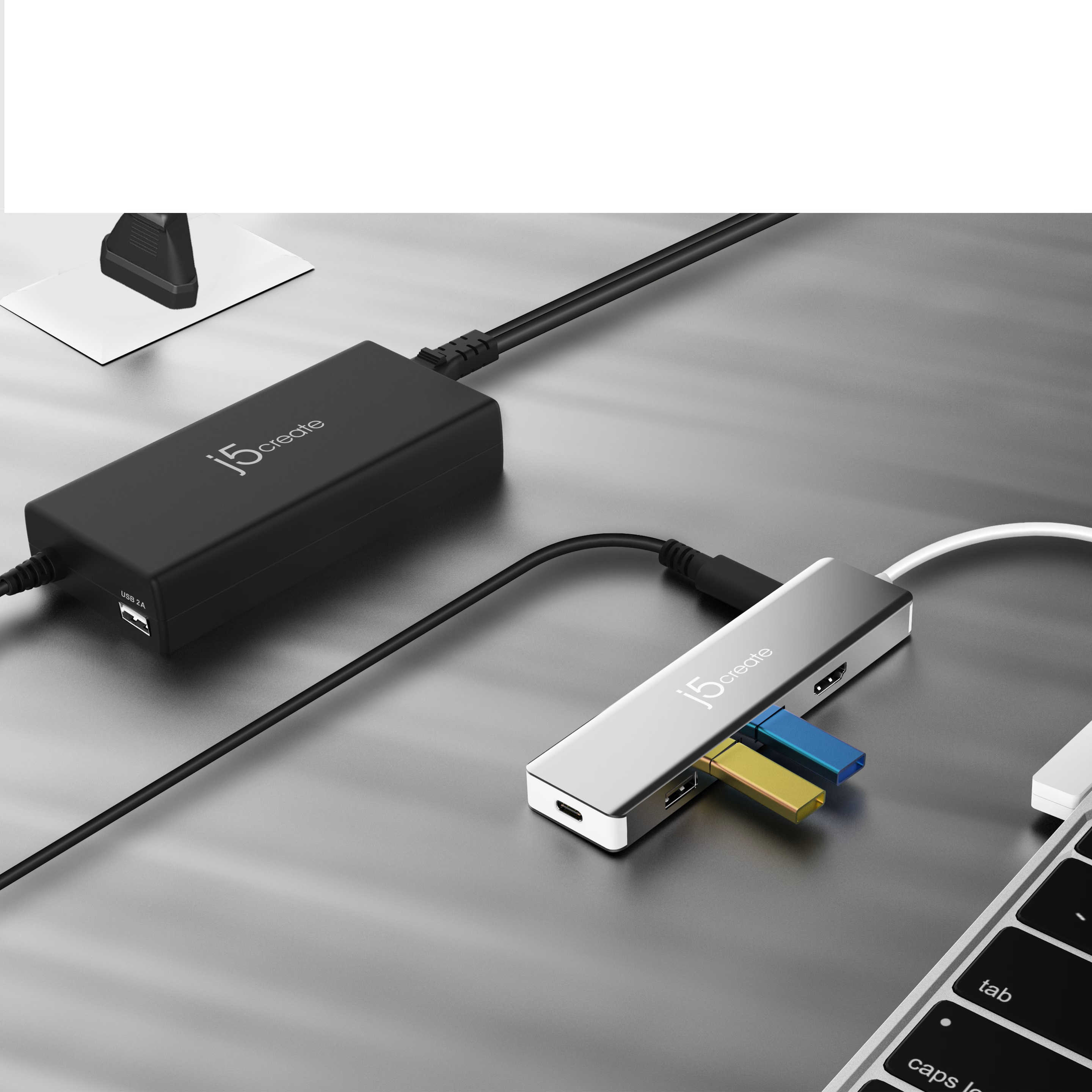 j5create Charger Laptop 100W USB-C with USB-A Port UK JUP2290C-FN