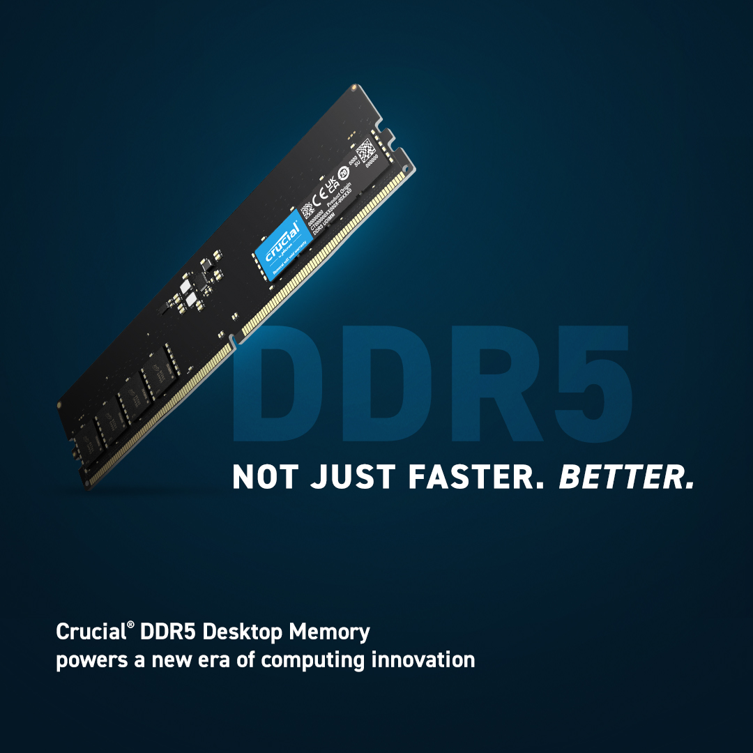 Crucial RAM DIMM DDR5-4800 8GB Desktop Memory CT8G48C40U5