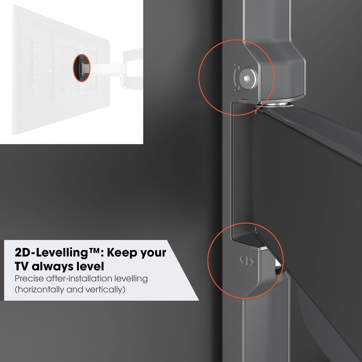 Vogels ELITE TVM5445 TV Wall Mount 40x40 Turn 2 arms 35kg 56cm