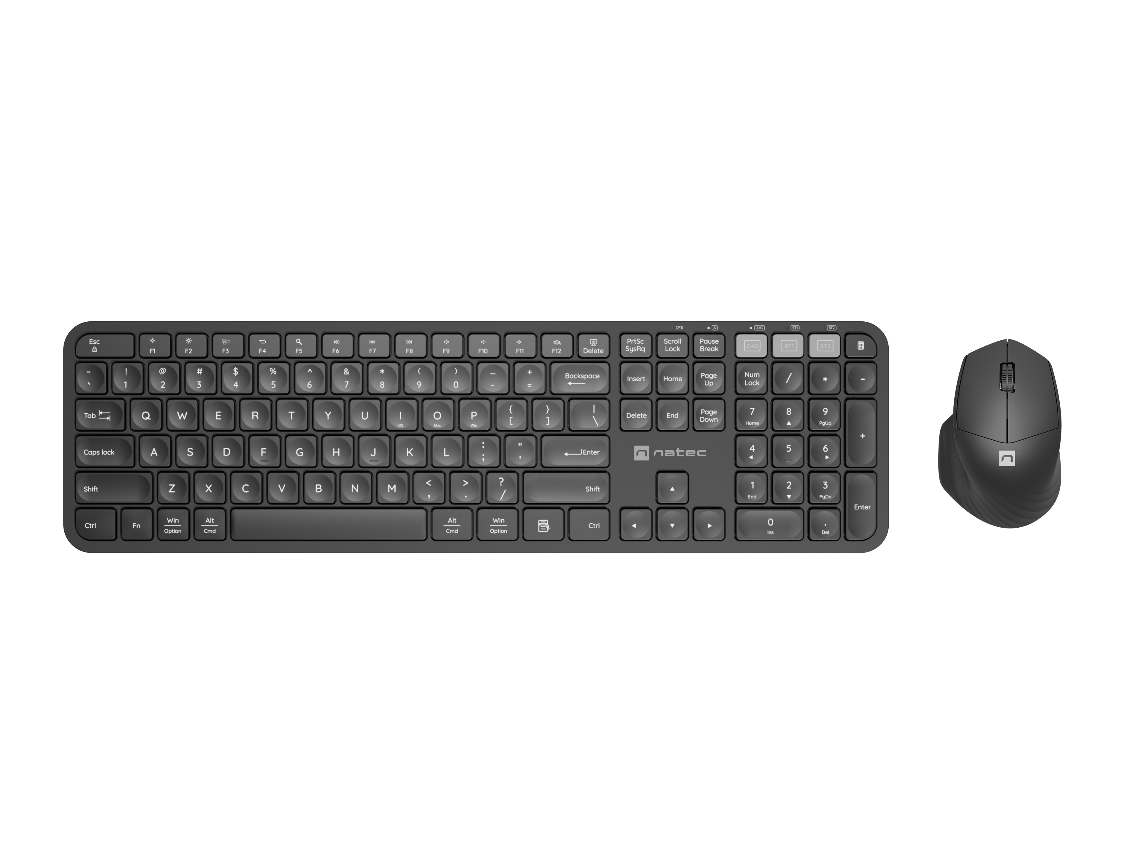 Natec Keyboard & Mouse Wireless Combo BT & 2.4GHz OCTOPUS 2