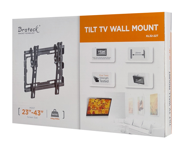 Brateck KL32-22T TV Wall Mount 20x20 with Tilt