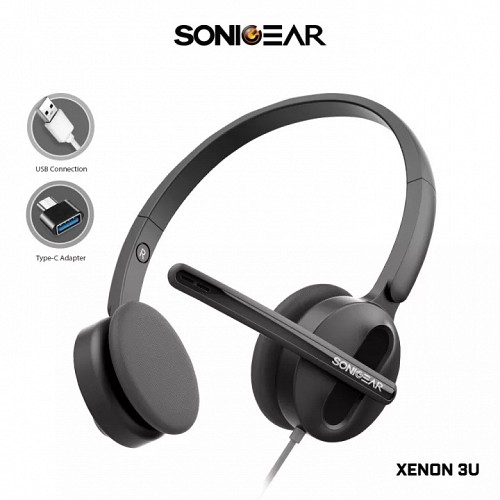 SonicGear Xenon 3U Headset USB Type A&C Black