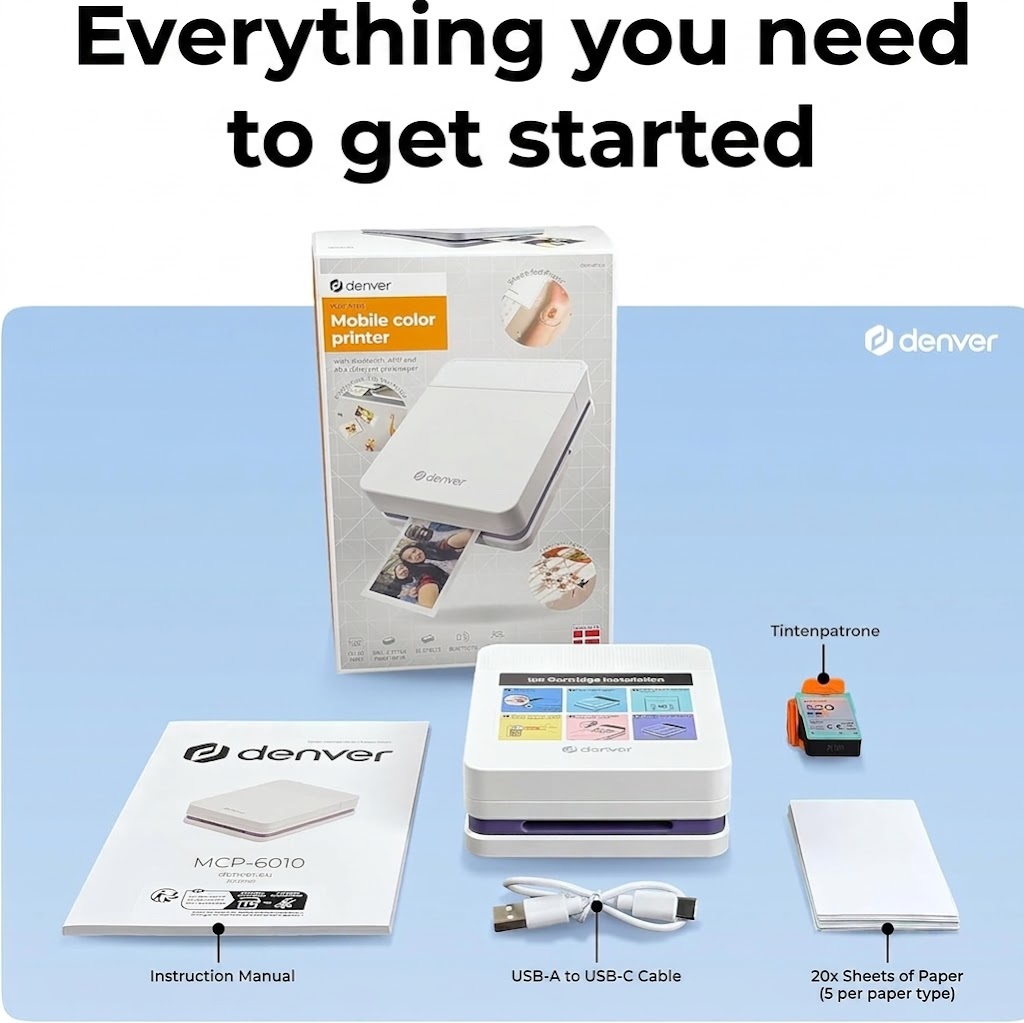 Denver Color Printer Inkjet Bluetooth 5.2 800mAh MCP-6010