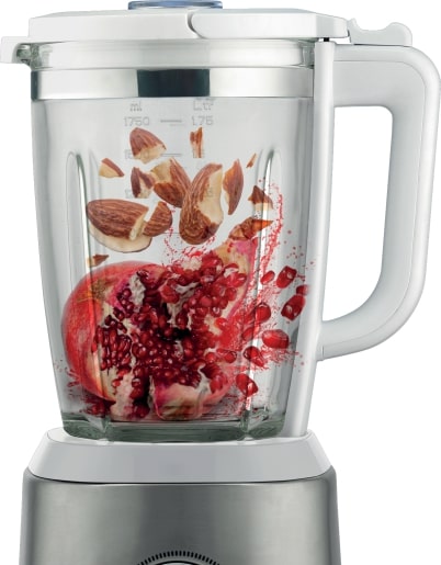 Gorenje Kitchen Blender 1400W 1.75L Glass Jug 32000 RPM 4 Programs  B1400BE White/Inox