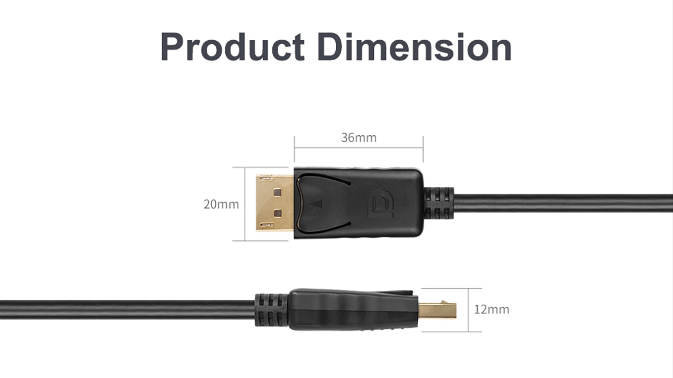 Unitek Y-C608BK DisplayPort 1.2 Cable 4K60Hz 2.0m