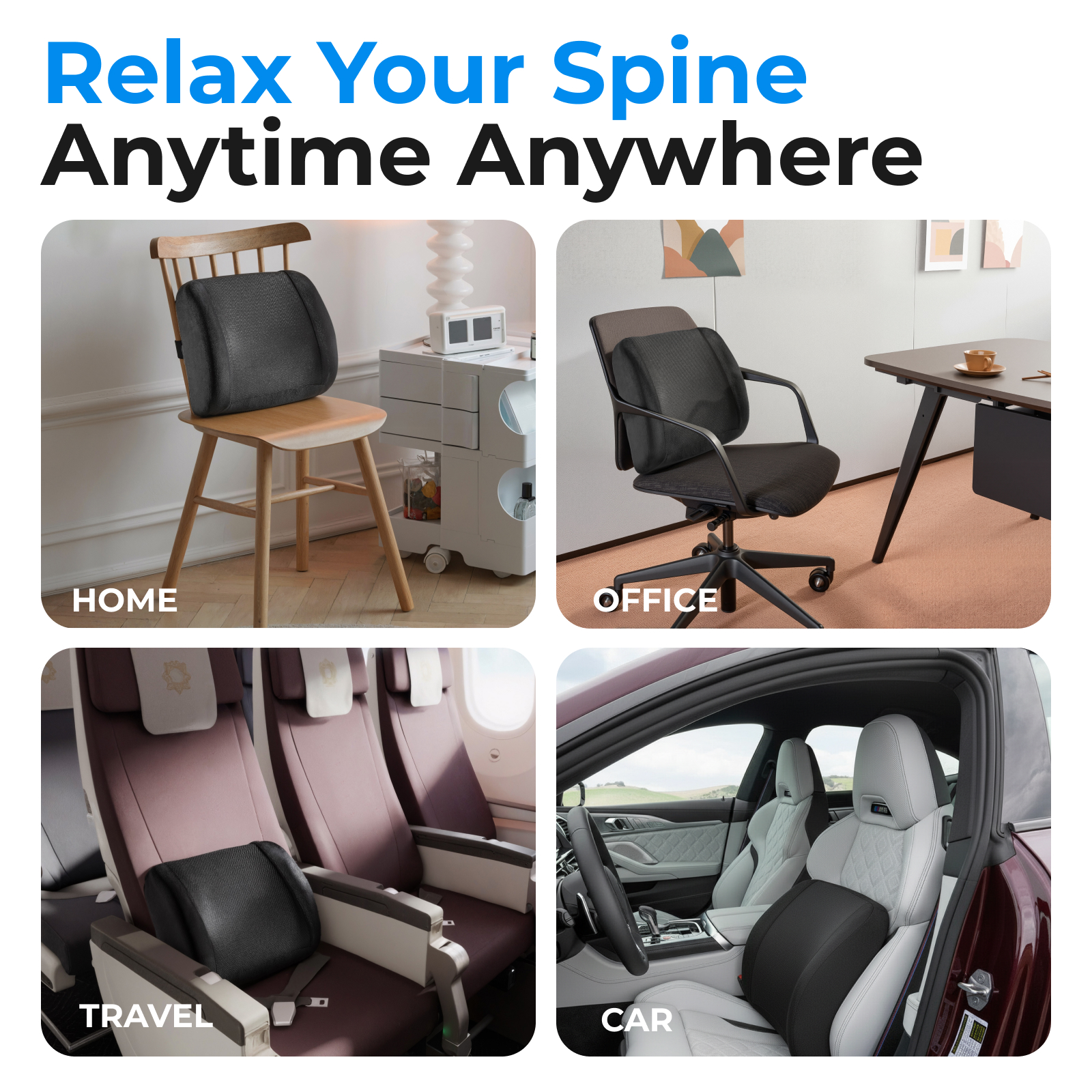 Lumivida Ergonomic Lumbar Support Cushion with Memory Foam & Mesh Cover RLC01-1