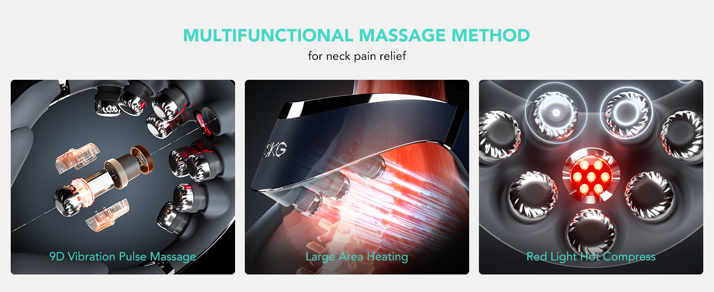 SKG Neck Massager Pulse-Heat-APP-Multiple Heads G7 Pro-Fold