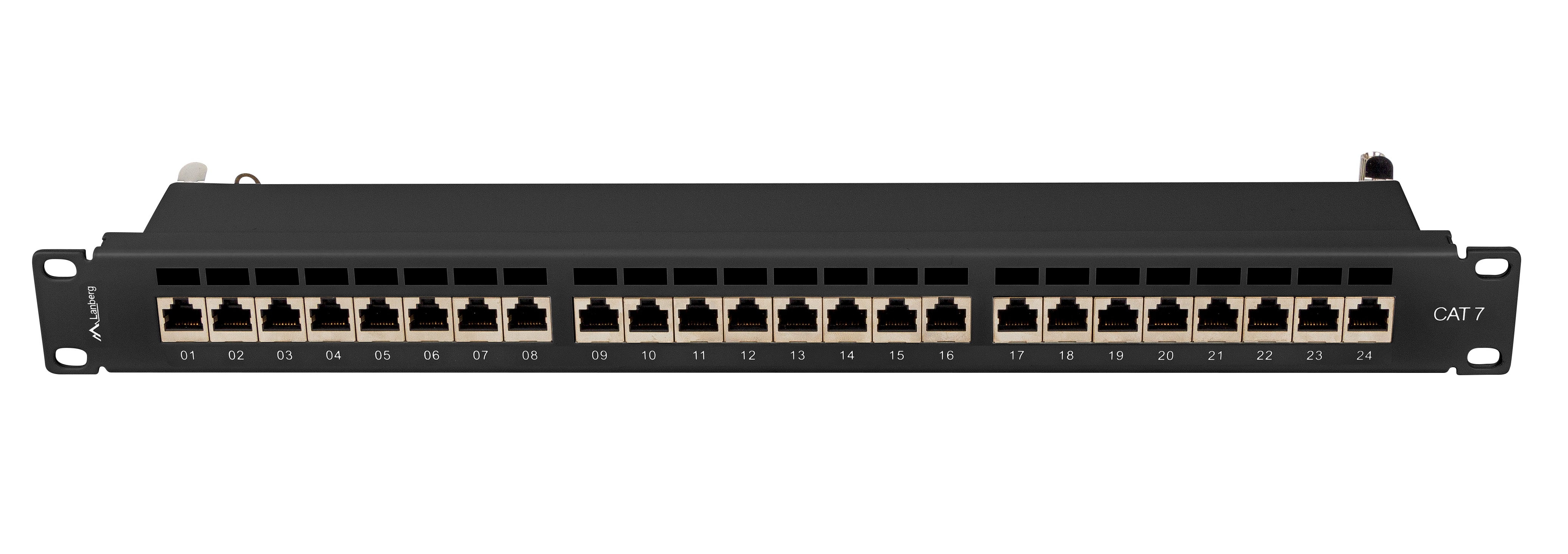 Lanberg Patch Panel 24-Port 1U 19" CAT7 FTP Shielded Black PPS7-1024-B