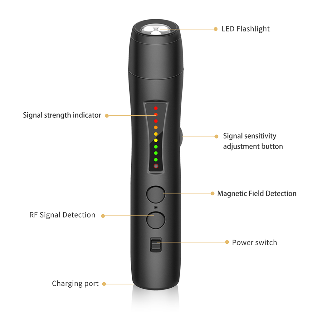 Noyafa Anti-Spy 3-In-1 Infrared Detector for Hidden Cameras, GPS Trackers, RF Bugs JMS-110