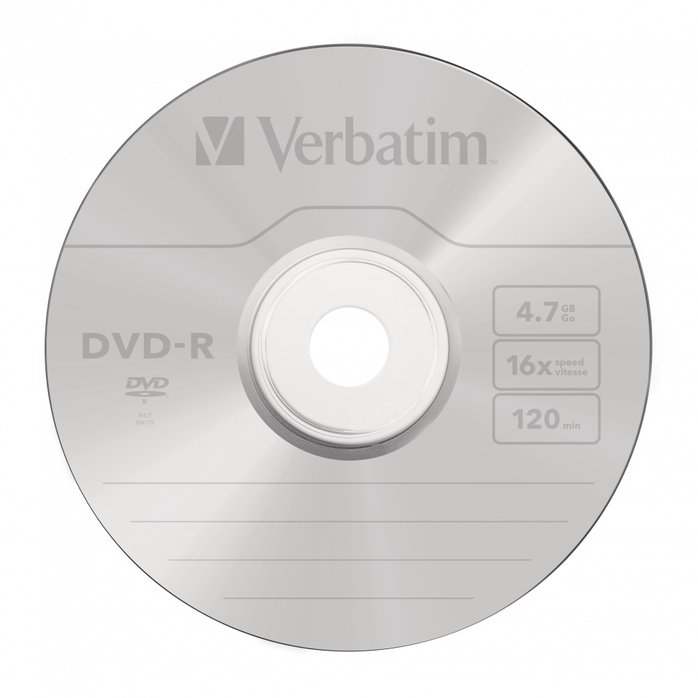 Verbatim DVD-R 4.7GB 16X 50-Pack Spindle Matt Silver 43548