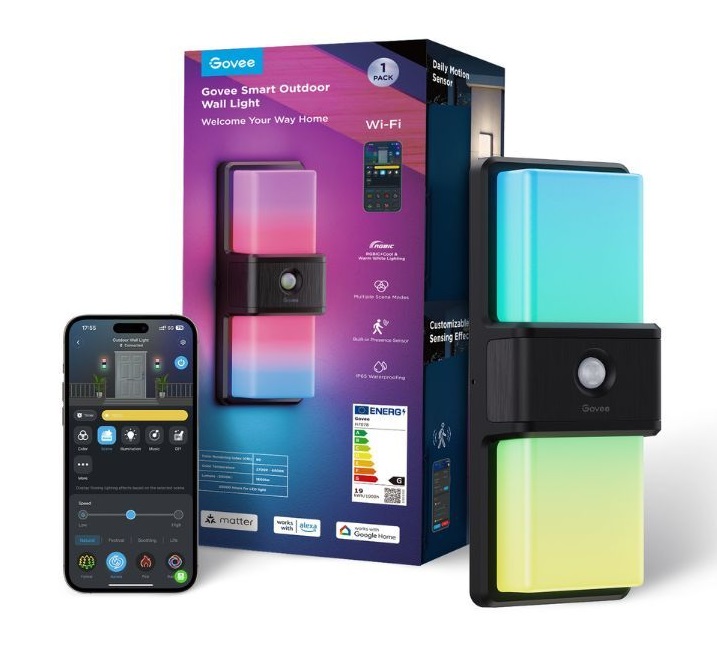 Govee Outdoor Wall Light RGBICWW Built-in PIR Sensor