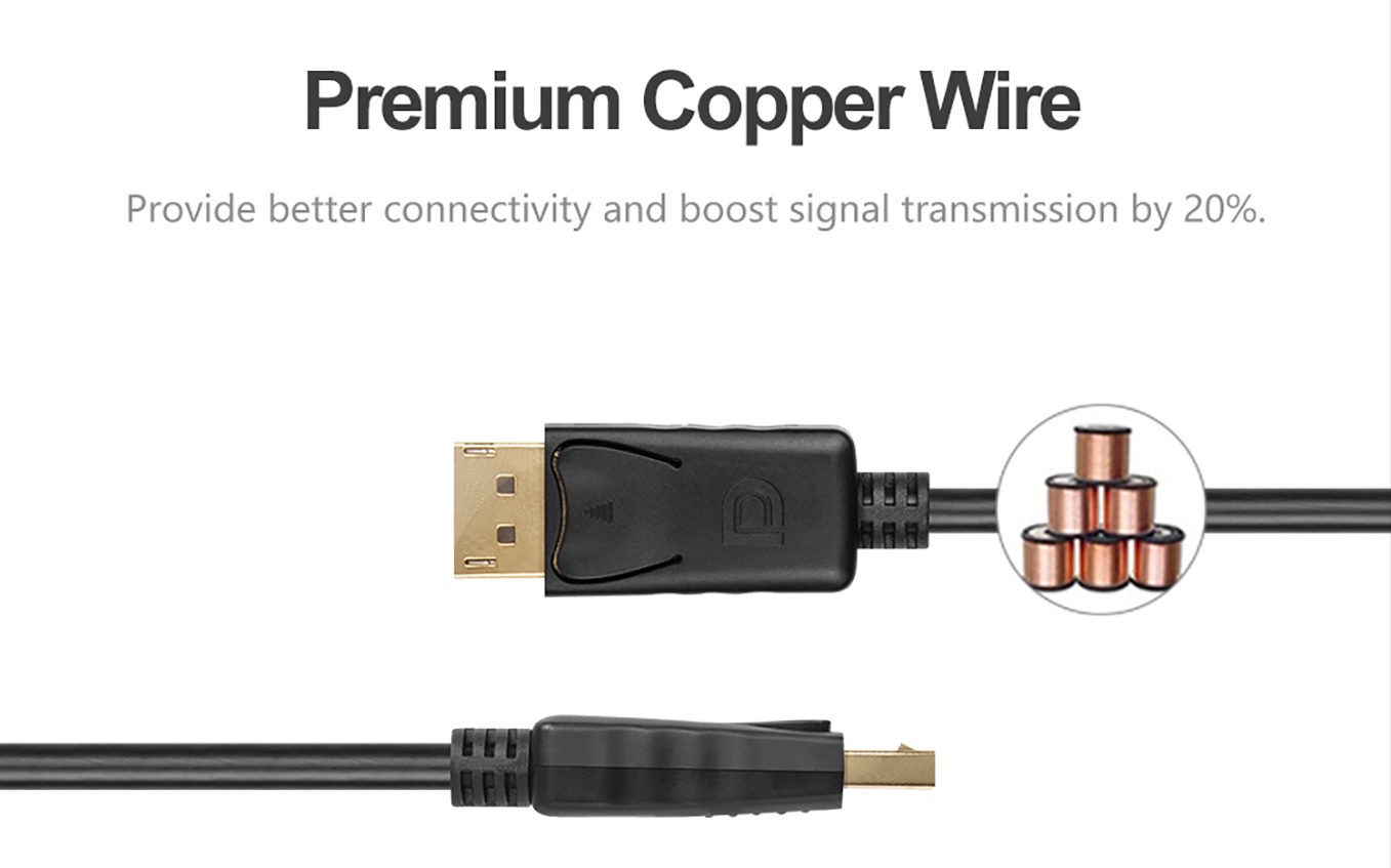 Unitek Y-C608BK DisplayPort 1.2 Cable 4K60Hz 2.0m