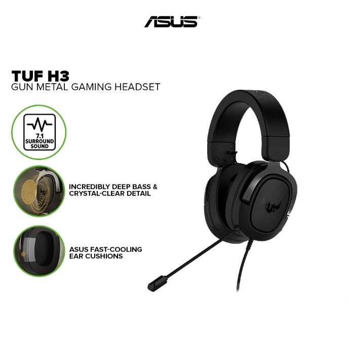 ASUS Gaming Headset 3.5mm TUF GAMING H3 Gun Metal
