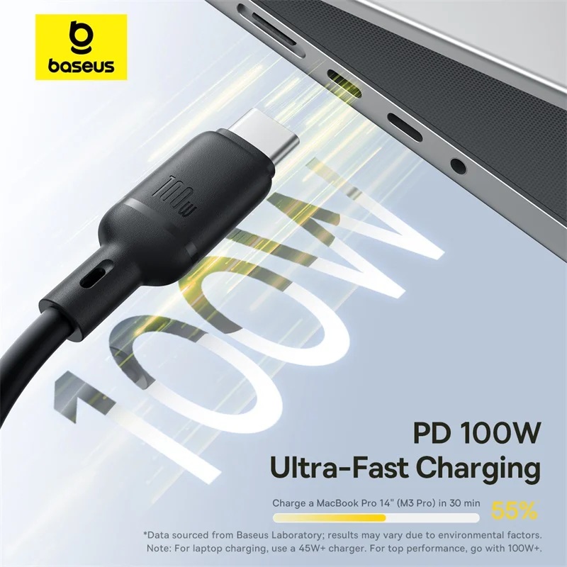 Baseus Cable 3in1 USB-C/Micro/Light to USB-C Silky One-for-Three 100W 1.5m Black