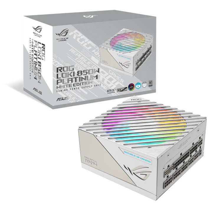 ASUS Power Supply ROG LOKI 80 PLUS Platinum Fully Modular ATX 3.0 PCIe 5.0 SFX-L 850W Platinum White Edition