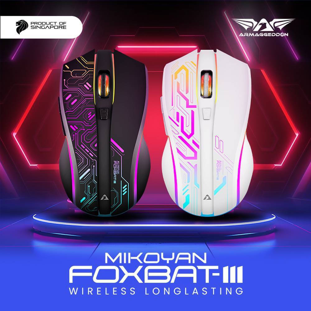 Armaggeddon Gaming Mouse Wired+2.4G Recharge FOXBAT-III CYBERPANK Black