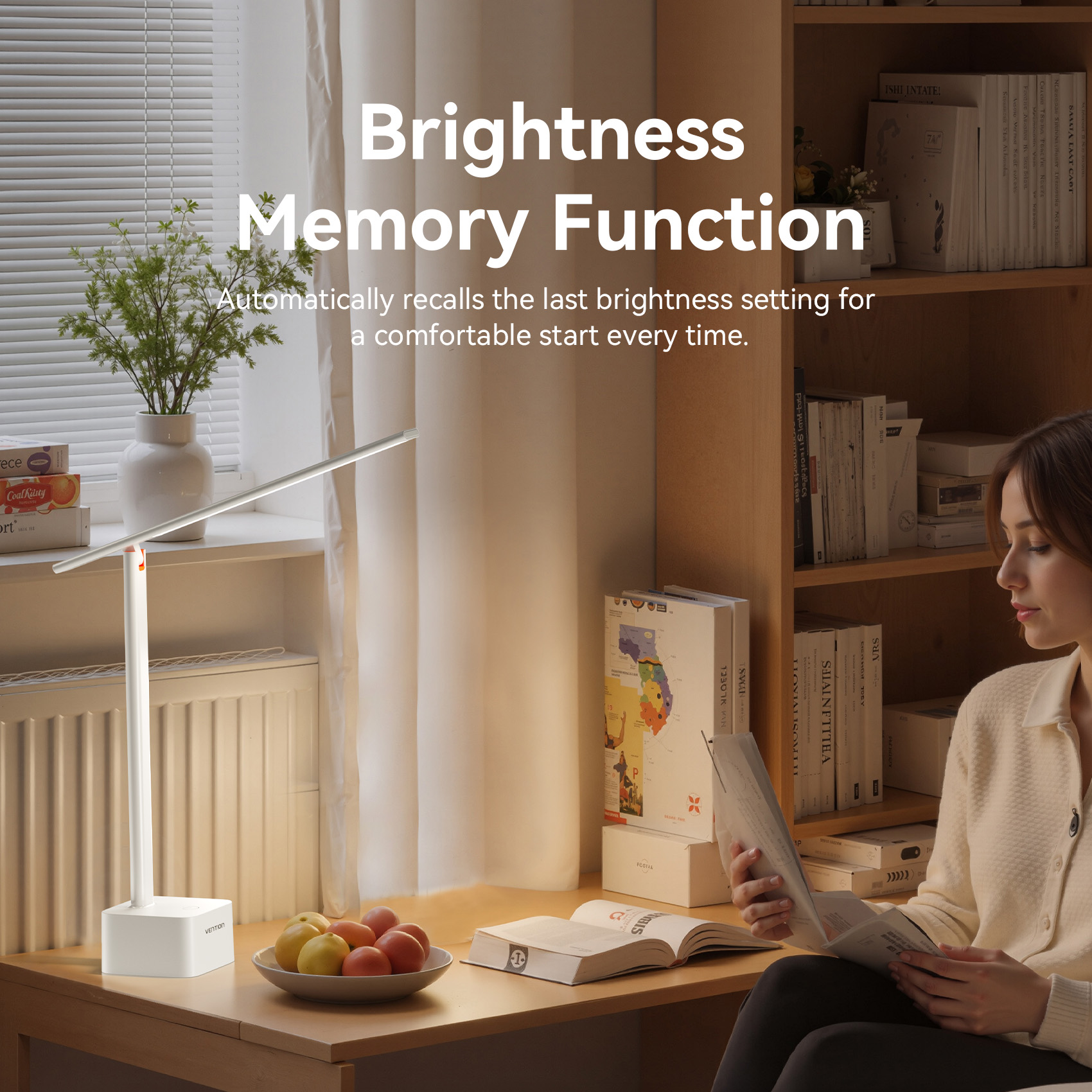 Vention USB Rechargeable Aluminium Foldable Desk Lamp White PDBW0