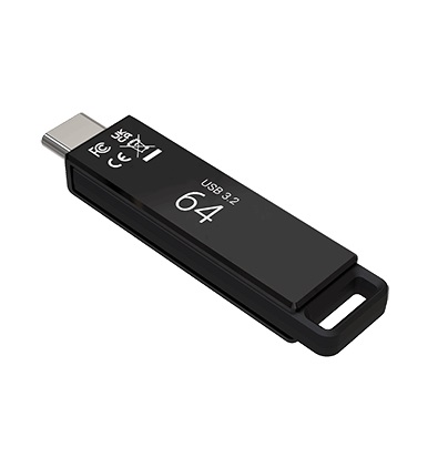 PNY Flash Drive Elite-X USB 3.2 Stick 64GB Capless Slider Black FDI64GELTXC