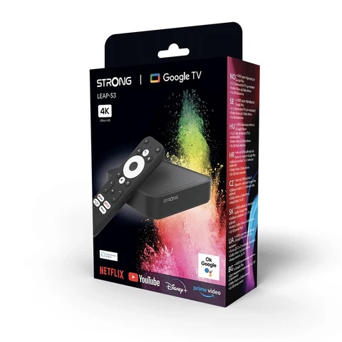 Strong Google TV Smart Box with Dual Band Wi-Fi GoogleCast 4K Android LEAP-S3UK