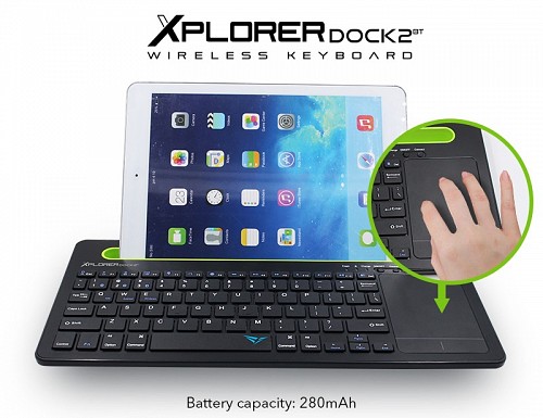 Alcatroz XPLORER DOCK2BT BT Keyboard-Touchpad Dock White-Grey