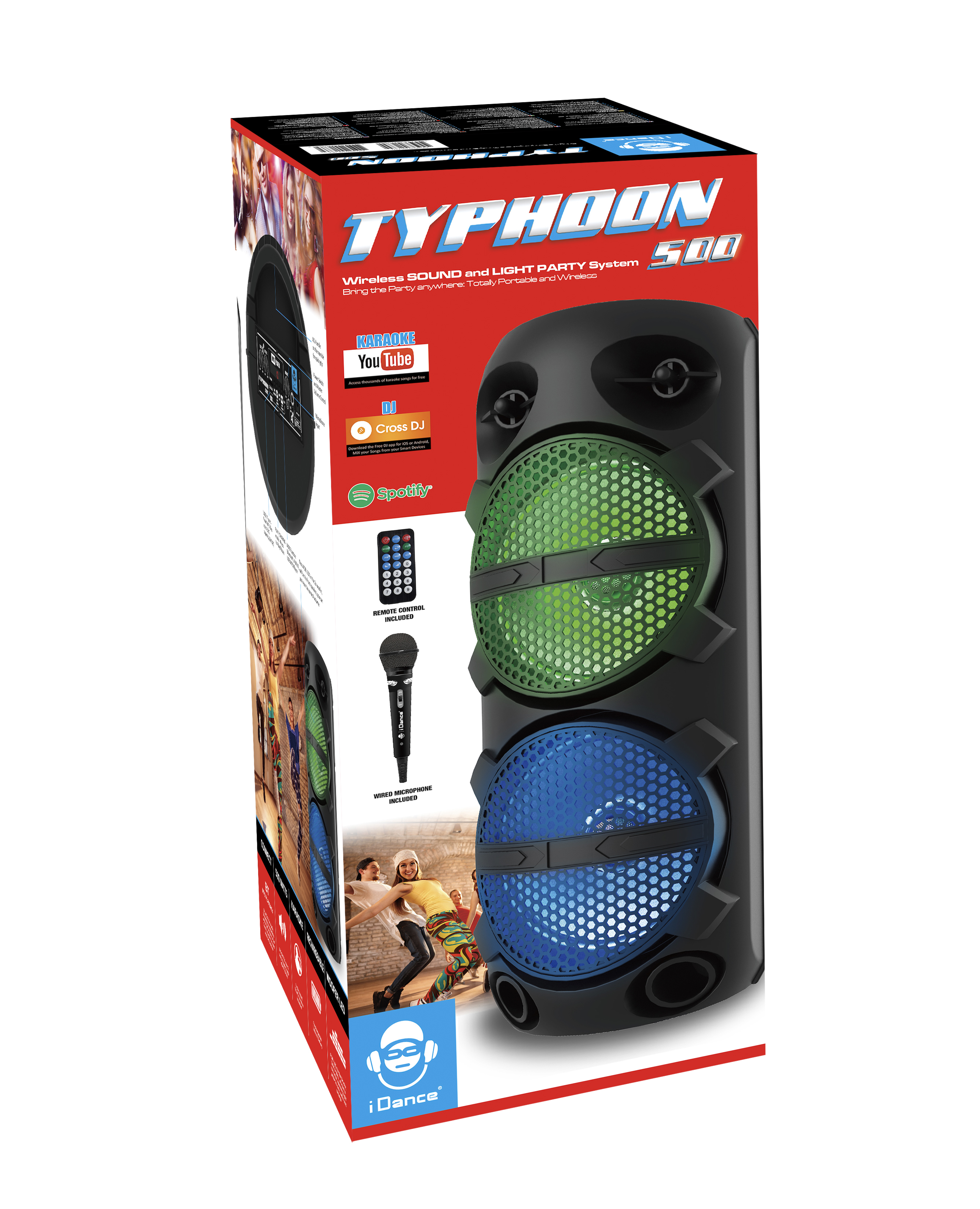 iDance Typhoon 500 Portable Speaker with Microphone & Remote