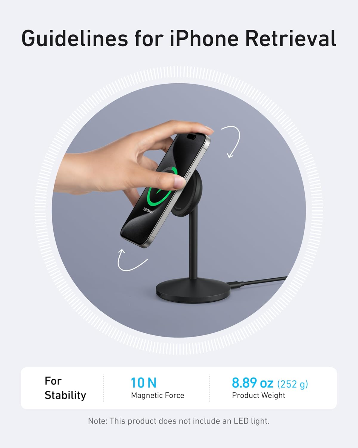 Anker Mobile Charger Wireless MagGo Stand Black