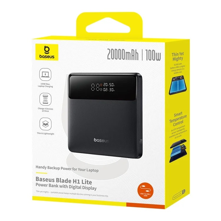 Baseus Powerbank 100W 20000mAh Display BLADE H1 Lite Black