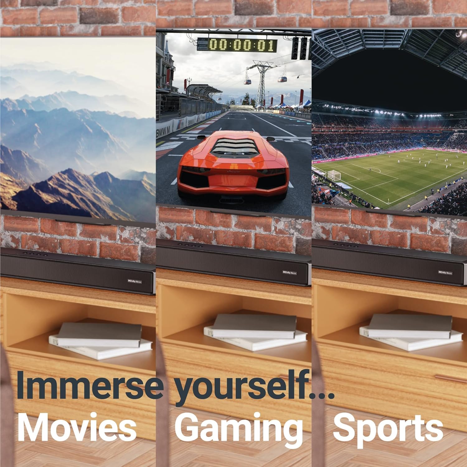 Majority SIERRA PLUS Soundbar 400W 2.1.2 Dolby Atmos Wireless Subwoofer 3xHDMI BT-USB (EU)