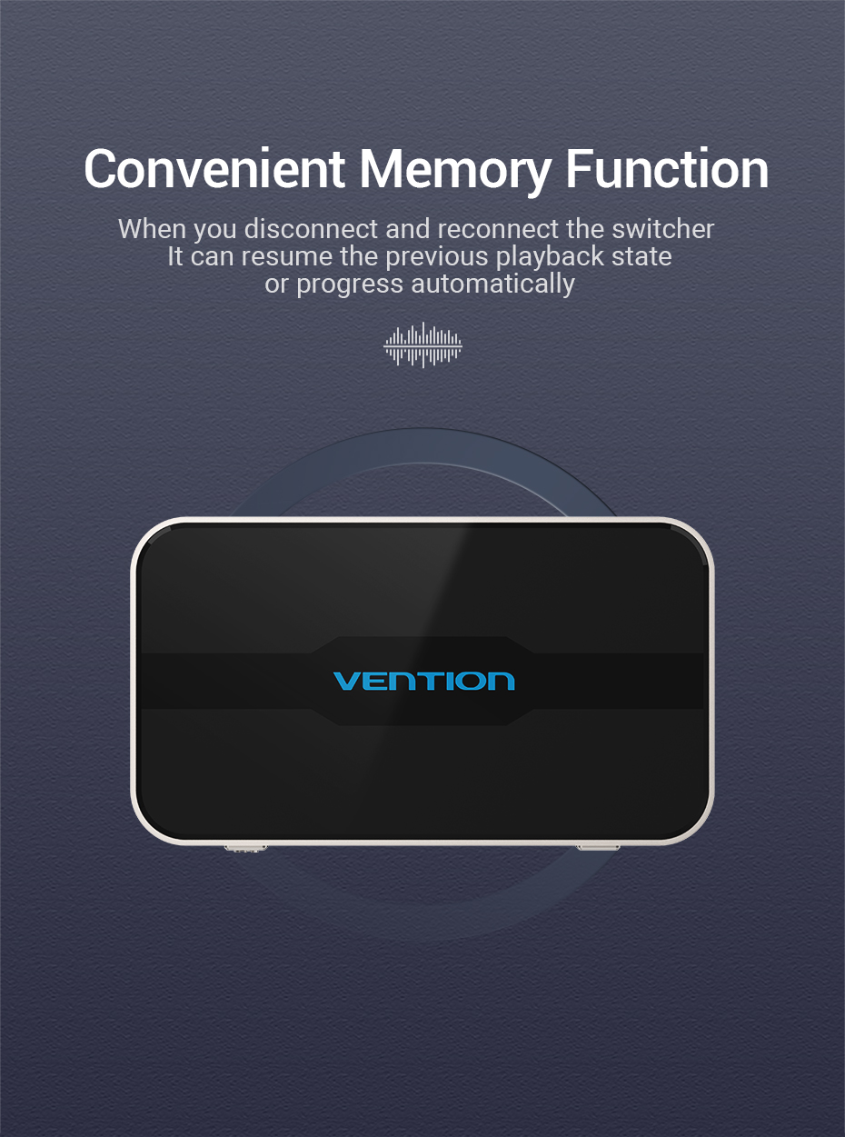 Vention HDMI Switch 3-Port 4K 2.0 w/Remote Control AFOH0
