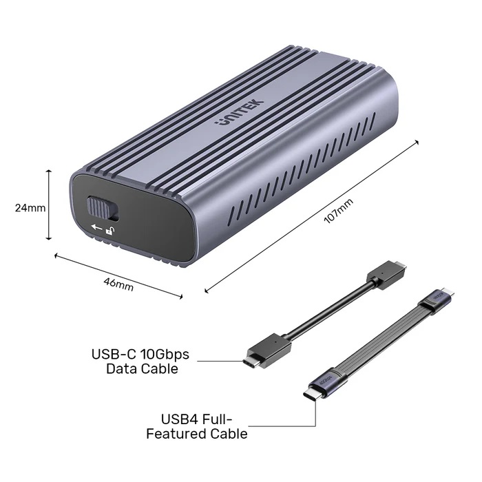 Unitek USB-C NVME/PCIe Enclosure USB4.0 40Gbps S1226A