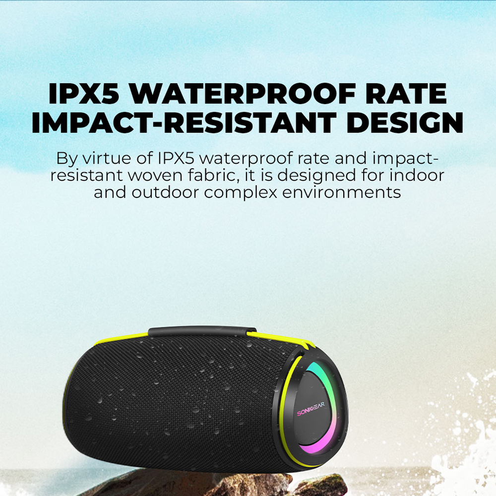 SonicGear Portable Speaker TWS BT/USB/FM/RGB IPX5 30W SONICGO! BOOM 6