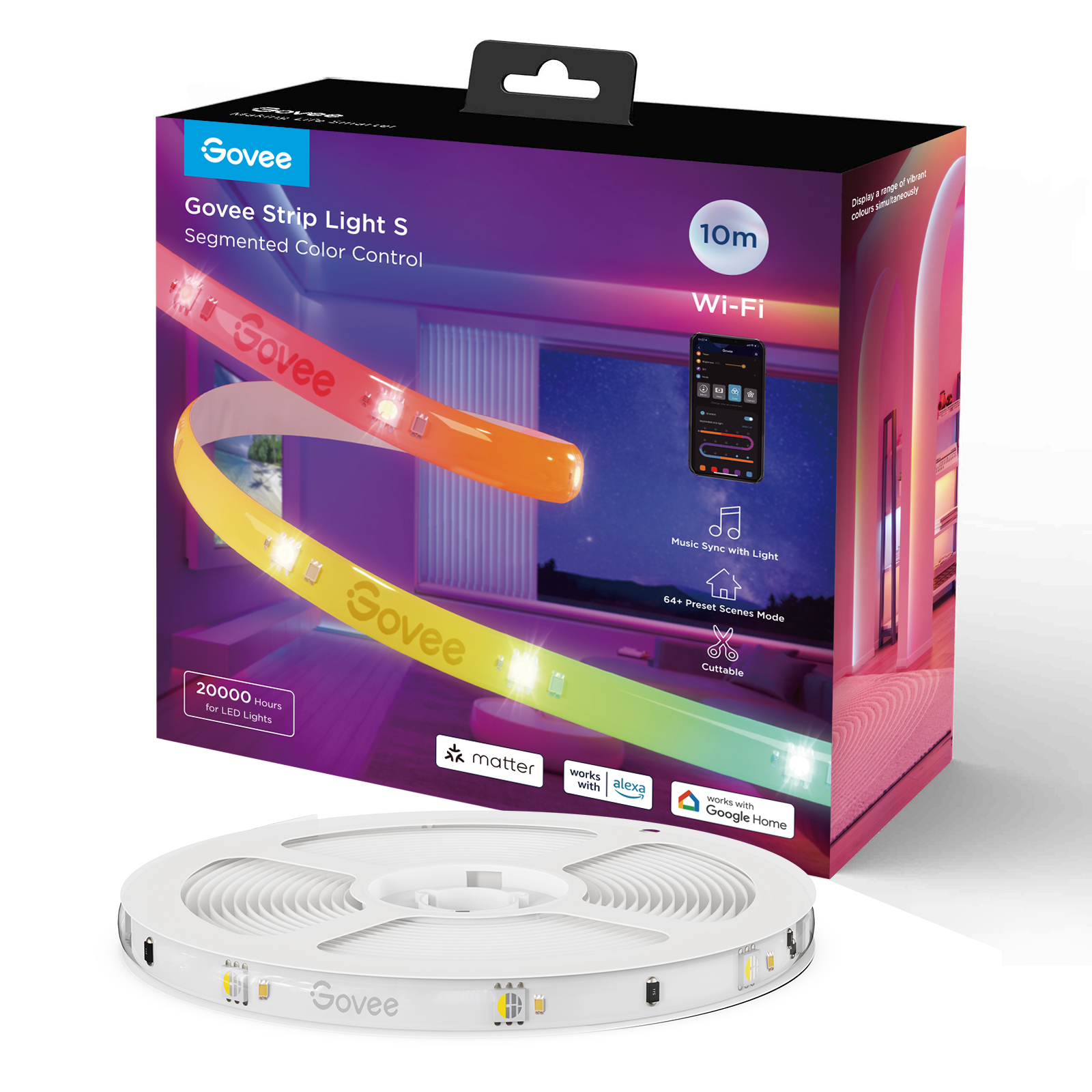 Govee LED Light Strip RGBIC Smart WiFi & BT w/Protective Coating 10m (Matter) H612C