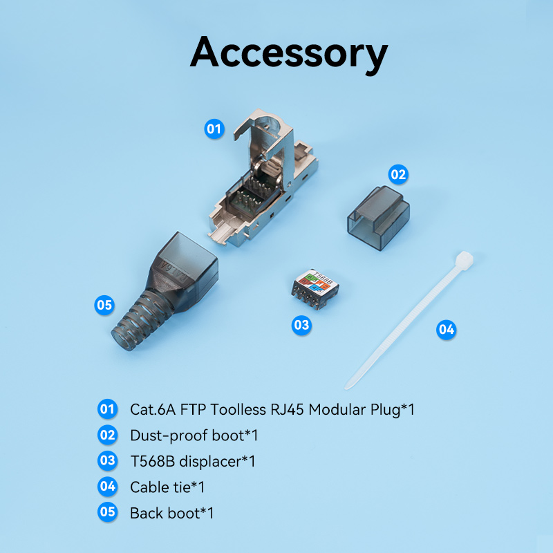 Vention NETWORK Connectors CAT6A FTP Toolless Plug with Boot IDIH0 (1pc)