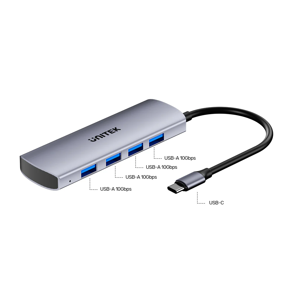 Unitek USB-C Hub 4xUSB-A 10Gbps & USB-C Power Port H1112E