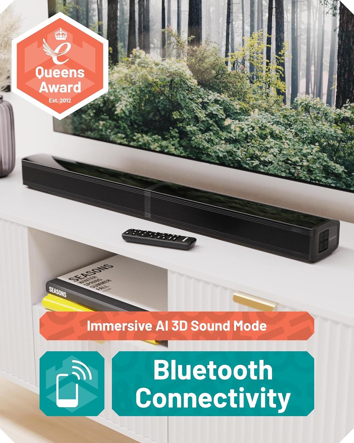 Majority Soundbar SB80 Split 2in1 Bar/Speakers 120W BT,HDMI,USB (Oakcastle)