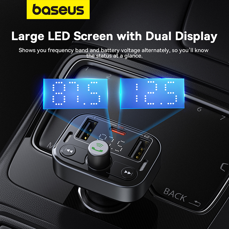 Baseus S09 Lite Car FM Transmitter-Charger USB/BT/SD 18W