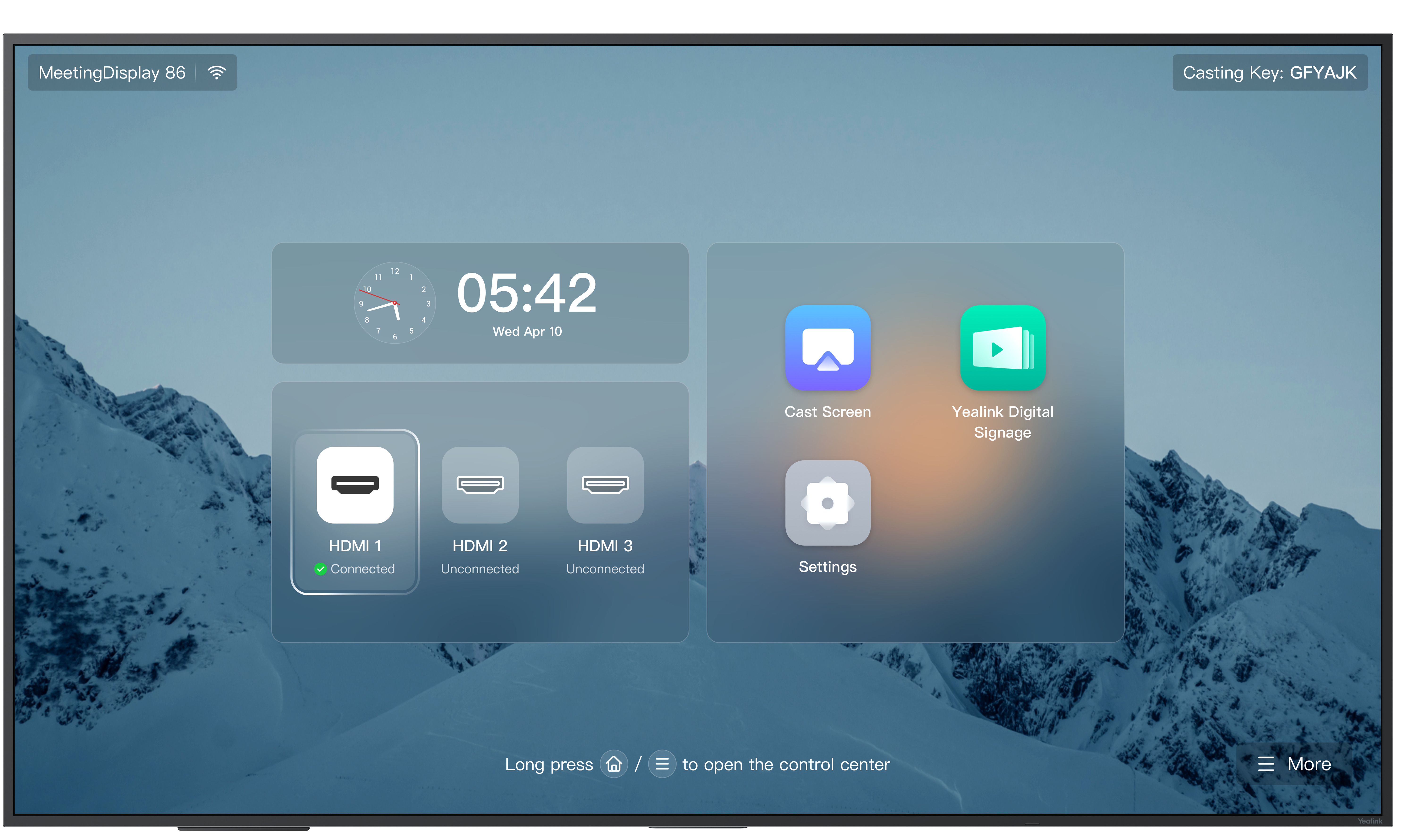 Yealink MD65 Meeting Display 65" Android 13 for MTR Bar/UVC