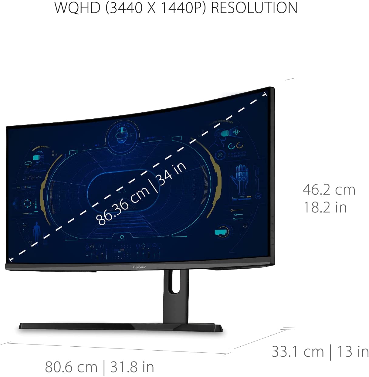 Viewsonic OMNI Gaming Curved Ultrawide Monitor 34'' 2K 180Hz VX3418-2KPC