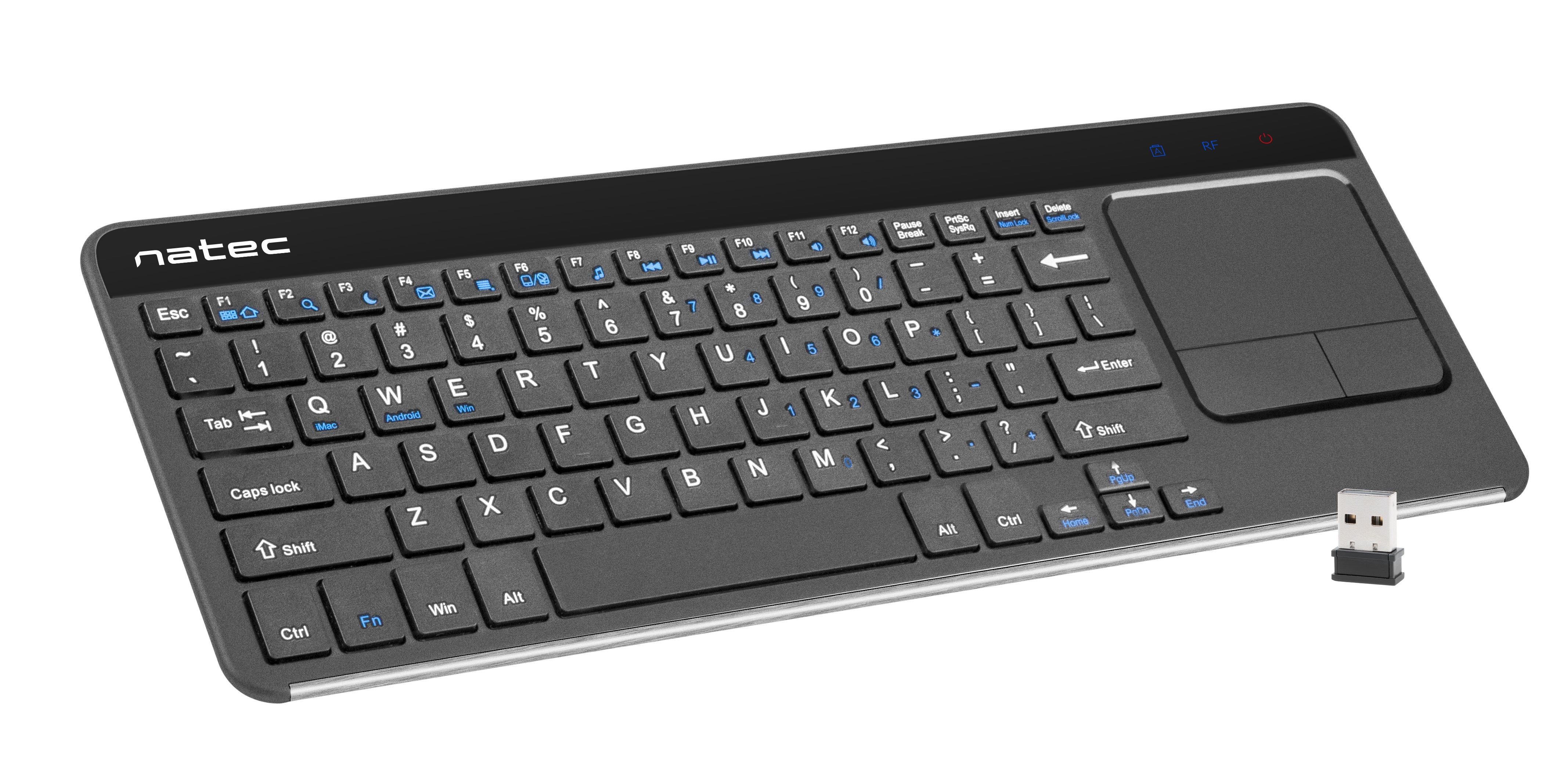 Natec Keyboard Wireless 2.4GHz with Touch Pad TURBOT