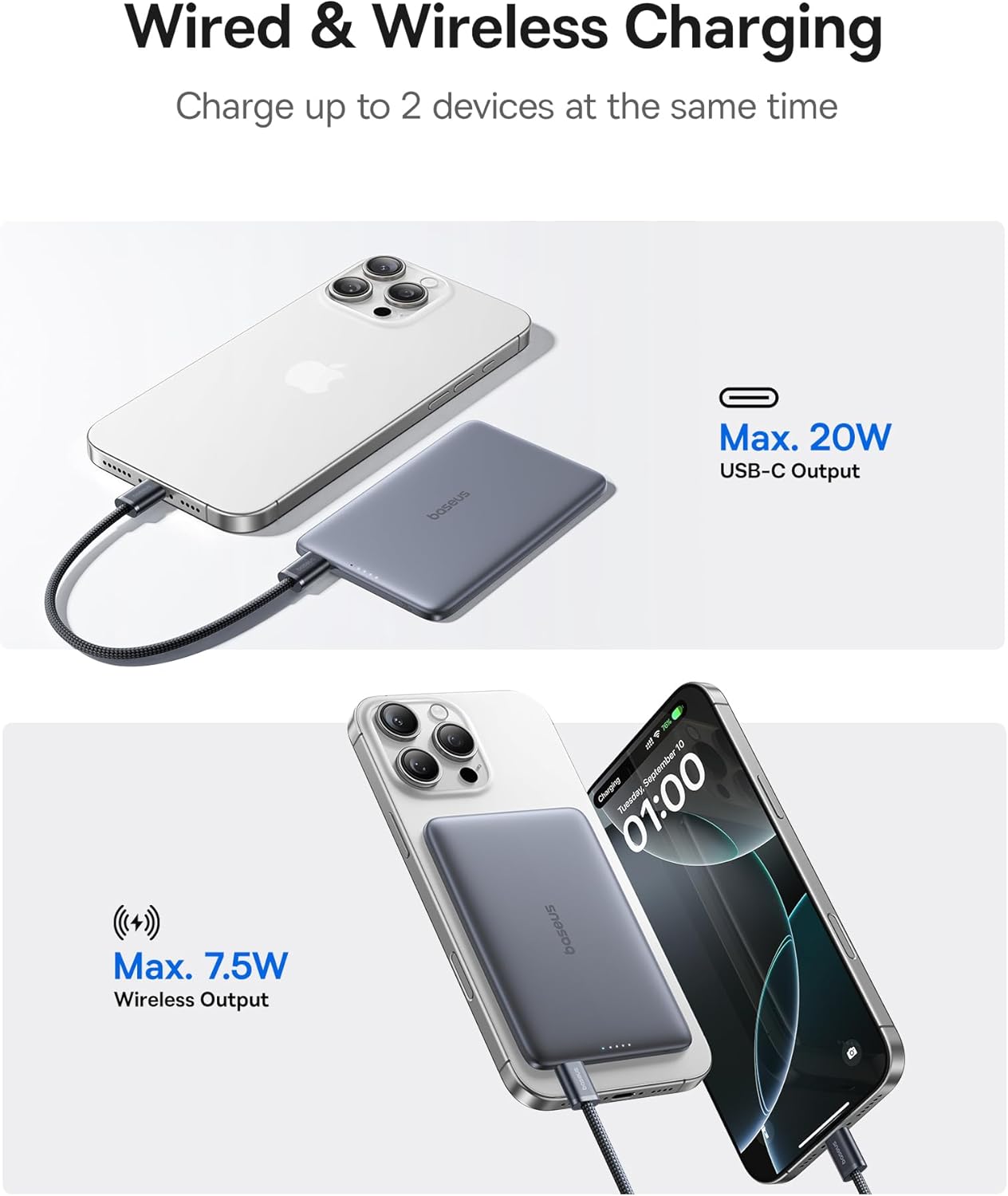 Baseus Powerbank Wireless 20W 5000mAh PicoGo AM41