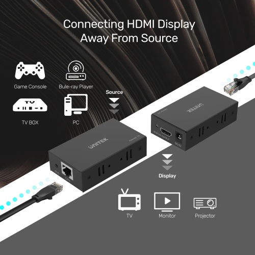 Unitek HC HDMI Extender Over Ethernet 150m 4K V101A